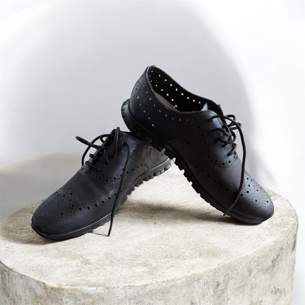 Cole Haan Women’s Black Zerogrand Merritt Wing Tip Oxford Shoes